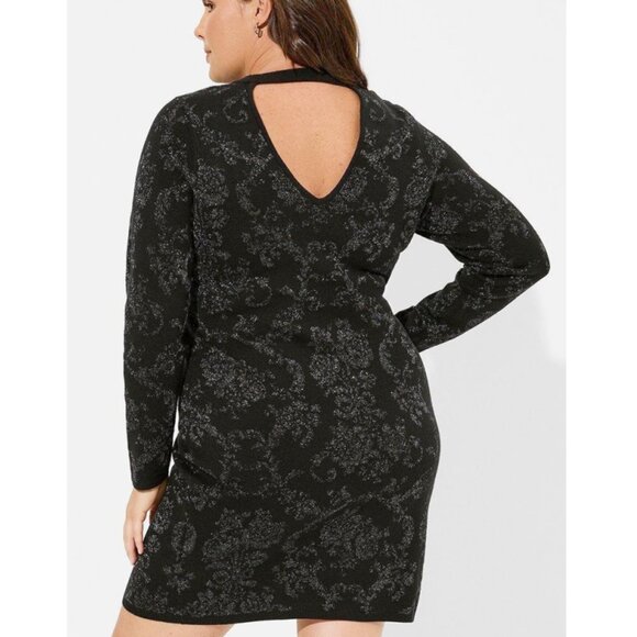 NWT Torrid 3 Black Mini Jacquard Bodycon Dress 3X 22 24 - Picture 4 of 9